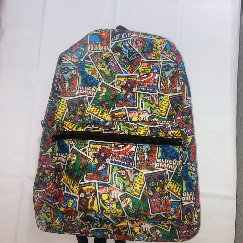 Marvel Multicolor Comic Collage Backpack - image 1